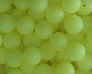 12MM Neon Yellow Glow in the Dark Silicone Bead - Bella's Bead Supply