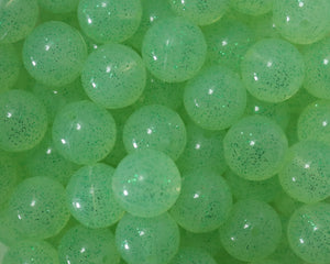 15MM Lime Green Jelly Glitter Silicone Bead