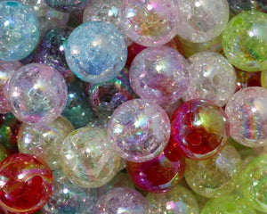 16MM Crackled Acrylic Bead Mix 100ct.