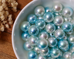 16MM Blue Pearl Ombre Acrylic Bead - Bella's Bead Supply