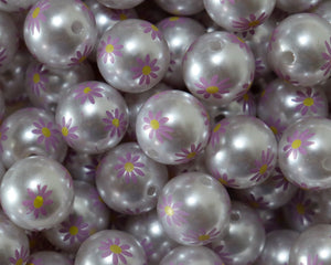 16MM Purple Daisy Acrylic Bead Pack