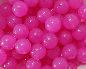 15MM Fuchsia Jelly Glitter Silicone Bead