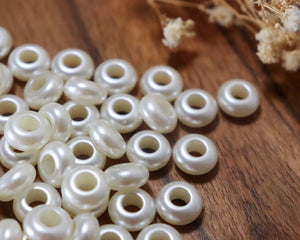 12MM White Pearl Acrylic Spacer - Bella's Bead Supply