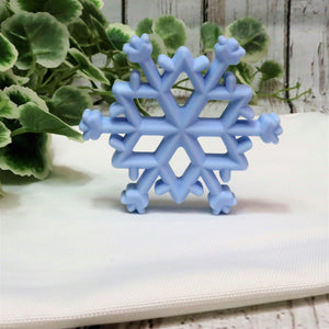 Blue Snowflake Teether | silicone beads