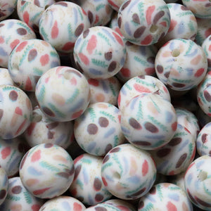 Floral Printed Bead | silicone beads