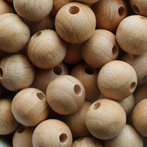 15MM Round Wooden Beads - Bella's Bead Supply