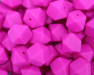 Fuchsia Hexagon Beads | silicone beads