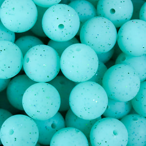 Green Glitter Beads | silicone beads