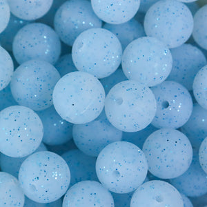 Blue Glitter Beads | silicone beads