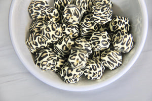 Leopard Printed Hexagon Beads | silicone beads