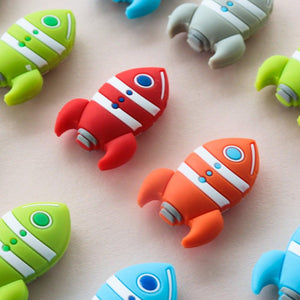 Rocket Ship Focal Beads | silicone beads