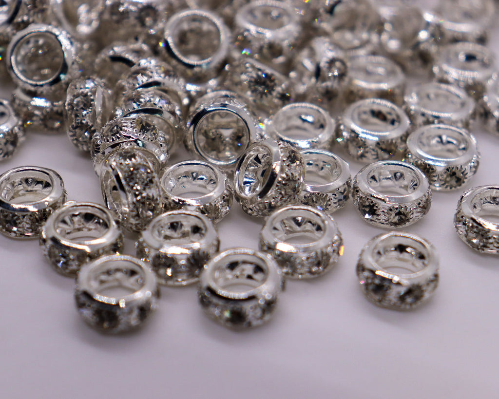 10mm sliver slider letter charms rhinestone letter beads for bracelets -LSSL02