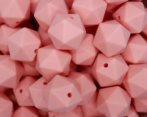 14MM Peach Pink Icosahedron - Bella's Bead Supply