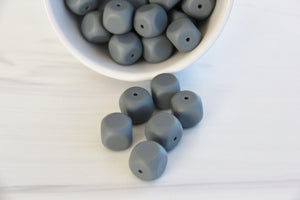 17MM Dim Gray Dice | silicone beads