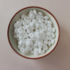 12MM White Lentil Bead - Bella's Bead Supply