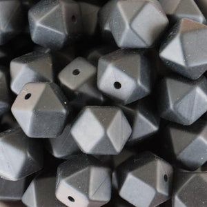 Black Hexagon Beads | silicone beads