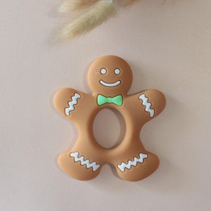 Gingerbread Man Teether | silicone beads