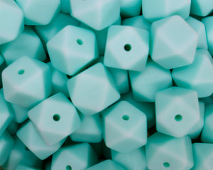 Blue Green Hexagon Beads | silicone beads