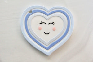 Blue Heart Teether | silicone beads