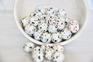 Terrazzo Printed Beads | silicone beads