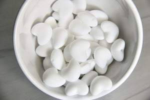 White Heart Bead | silicone beads