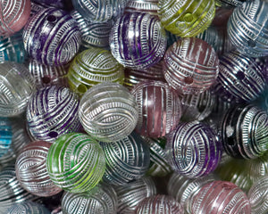 16MM Silver Lined Acrylic Bead Mix