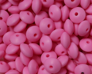 12MM Pink Lentil Silicone Bead