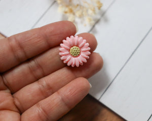 20MM Pink Opal Daisy Silicone Focal Bead