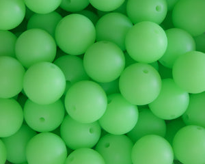 15MM Lime Green Glow in the Dark Silicone Bead