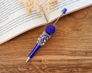 Fancy Plastic Beadable Pen with Bead