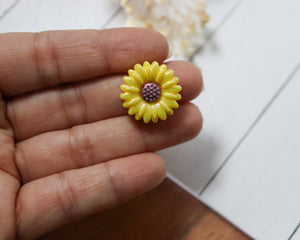 20MM Yellow Opal Sunflower Silicone Focal Bead