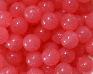 15MM Red Jelly Glitter Silicone Bead