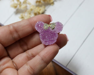 Purple Mousie with Bow Sugar Bead