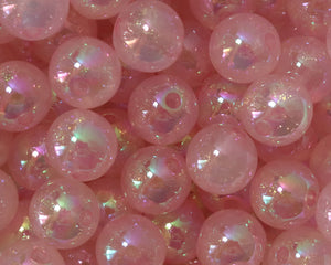 16MM Light Pink Glitter Acrylic Bead - Bella's Bead Supply
