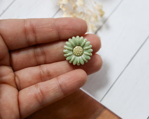 20MM Sage Opal Daisy Silicone Focal Bead