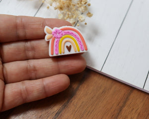 Floral Rainbow Silicone Focal Bead