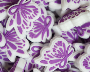 Butterfly Ribbon Silicone Focal bead