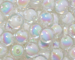 16MM White Double Layered Acrylic Bead - Bella's Bead Supply