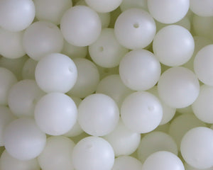 15MM White Glow in the Dark Silicone Bead - Bella's Bead Supply