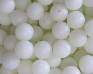12MM White Glow in the Dark Silicone Bead - Bella's Bead Supply