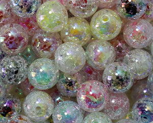 16MM Acrylic Double Layared Crackled Bead Mix