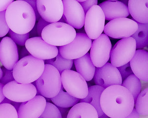 12MM Purple Glow in the Dark Silicone Lentil Bead