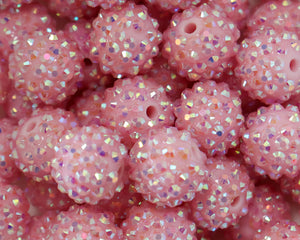 16MM Light Pink Rhinestone Bead