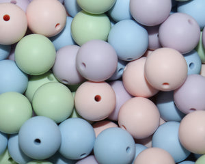 100 15MM Pastel Silicone Bead Mix - Bella's Bead Supply