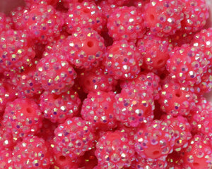 14MM Pink Rhinestone Bead - Bella's Bead Supply