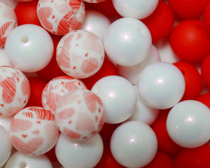 15MM Red Hearts Silicone Bead Mix