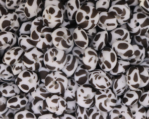 12MM Cow Printed Lentil Bead