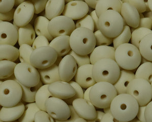 12MM Pastel Yellow Lentil Silicone Bead