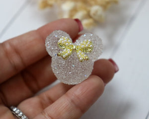 Mouse with Bow Sugar Bead