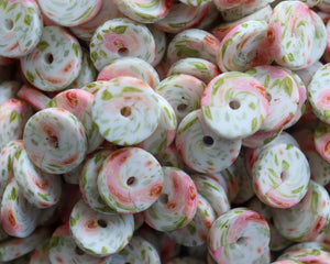 14MM Rose Printed Coin - Bella's Bead Supply